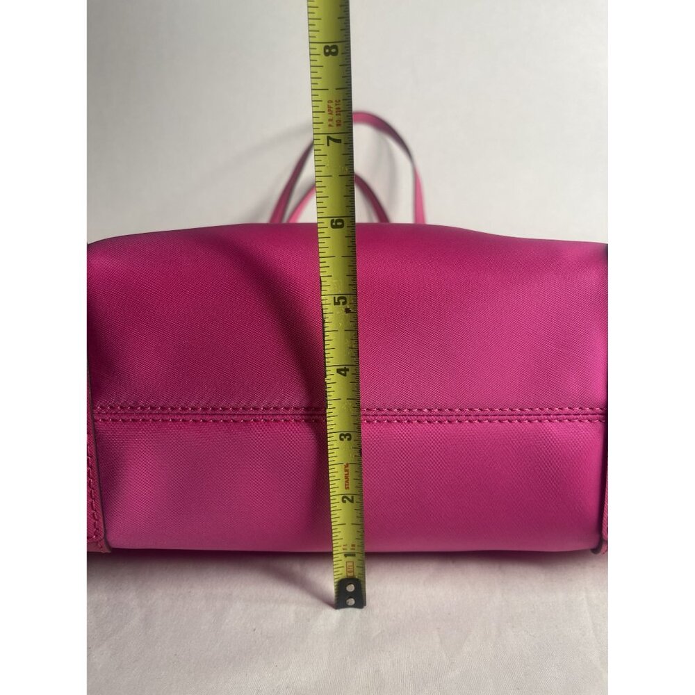 Michael Kors Pink‎ Nylon Saffiano Leather Small Tote Bag 30H1SV0T1C Zip Top - Picture 7 of 8